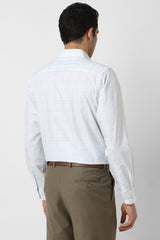Men's White Office Wear Full Sleeves Shirt