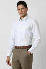 Men's White Office Wear Full Sleeves Shirt