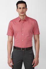 Men's Red Office Wear Half Sleeves Shirt