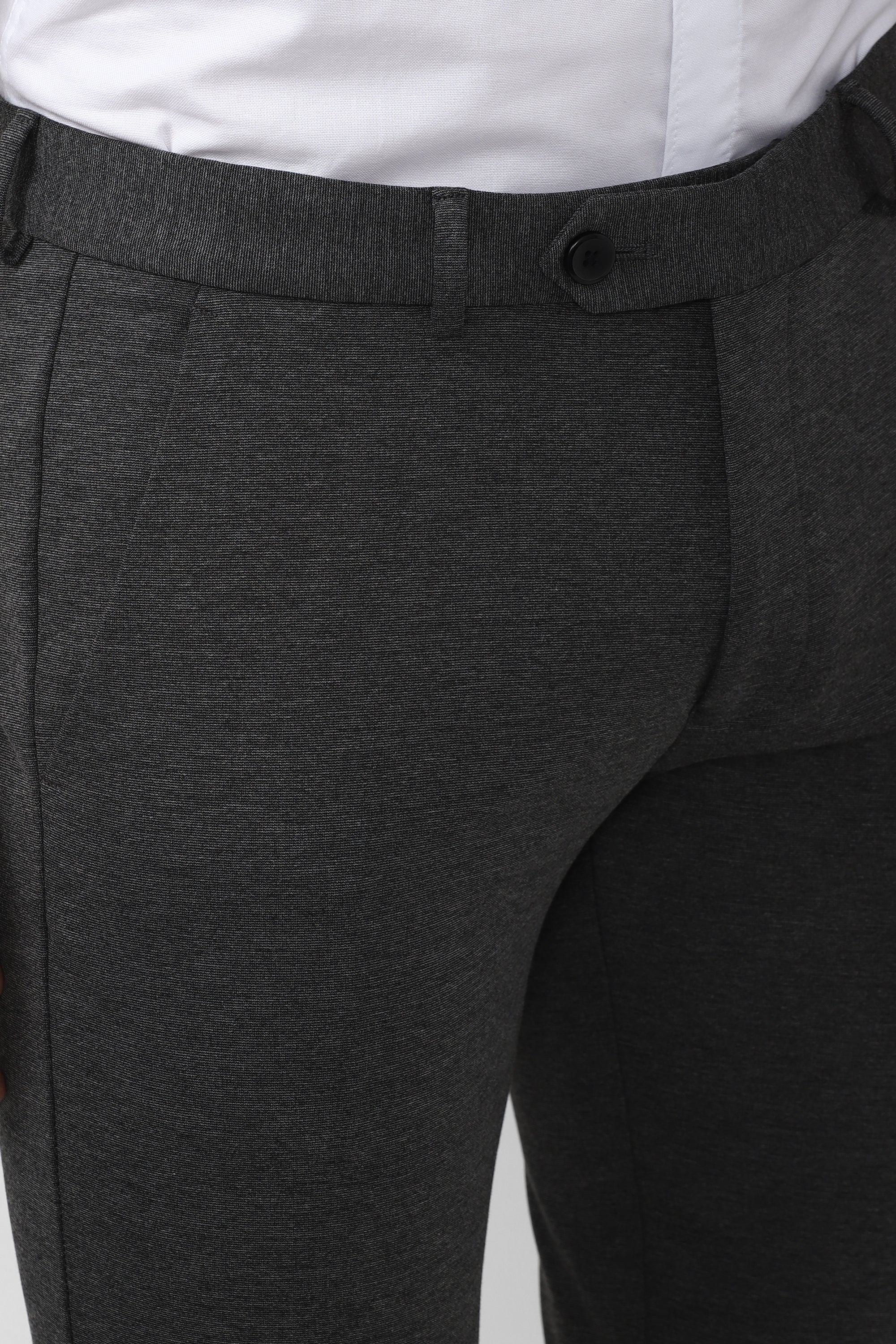 Men's Grey Work Regular Fit Trouser