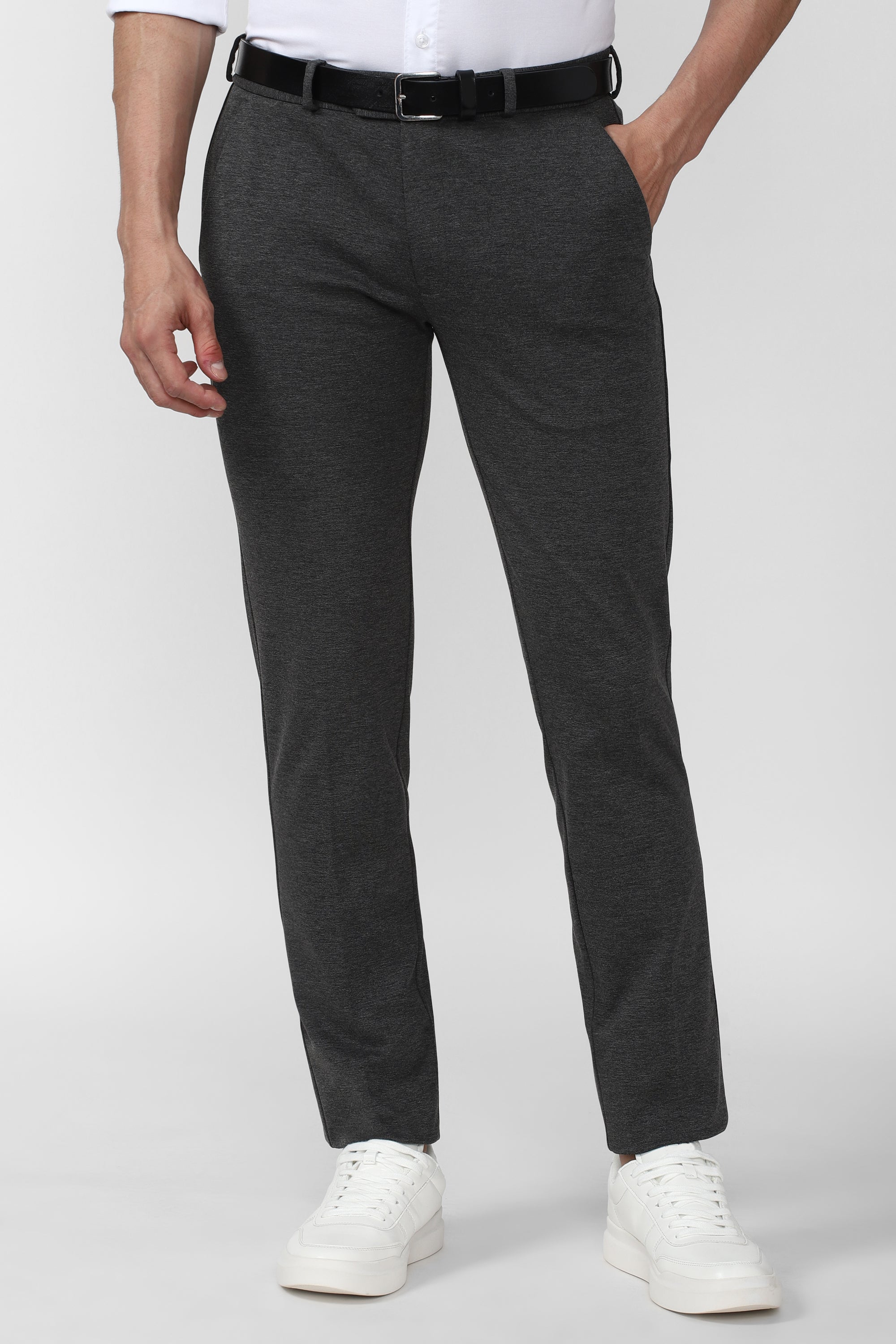 Men's Grey Work Regular Fit Trouser