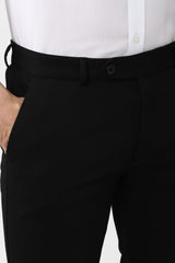 Men's Black Work Regular Fit Trouser