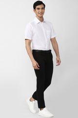 Men's Black Work Regular Fit Trouser
