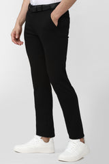 Men's Black Work Regular Fit Trouser