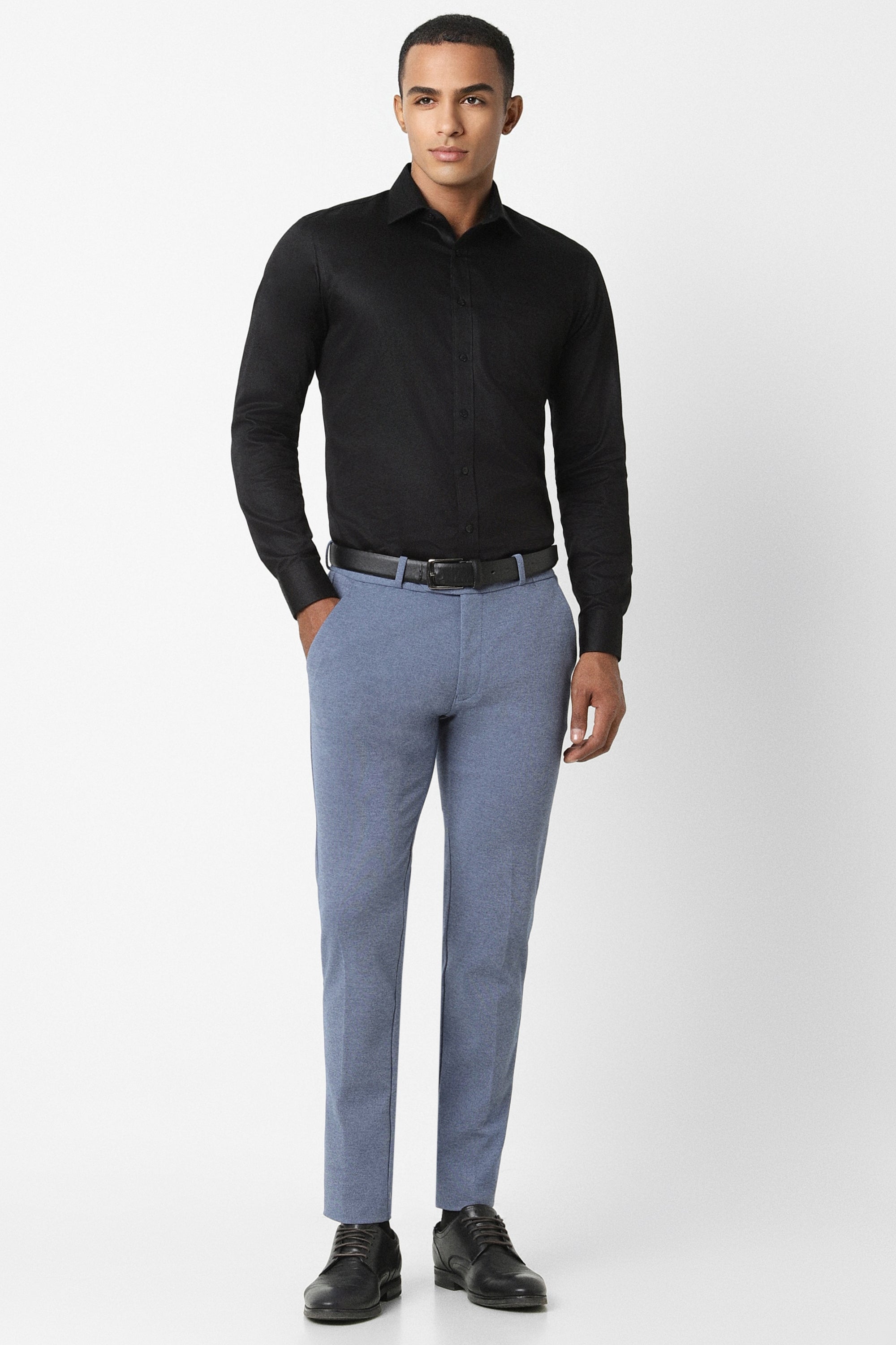 Men's Blue Work Regular Fit Trouser