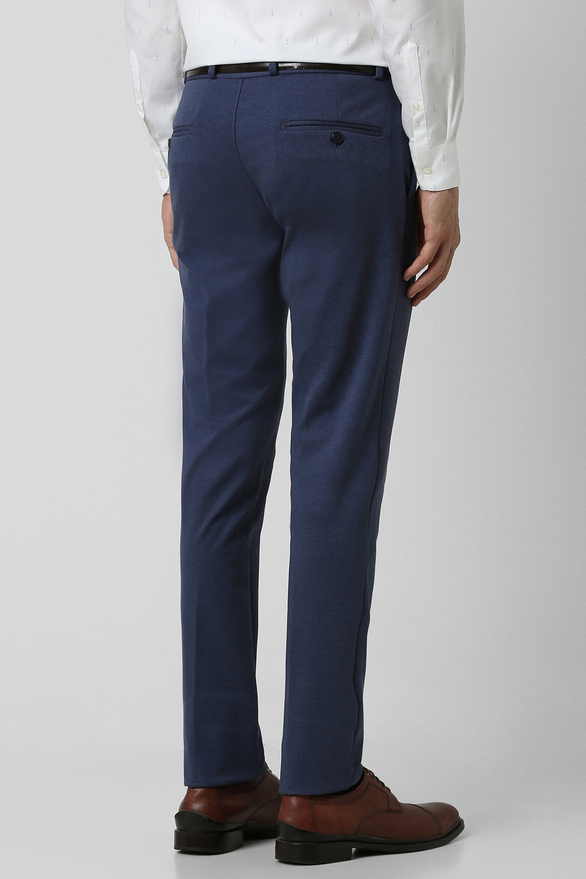 Men's Blue Work Regular Fit Trouser