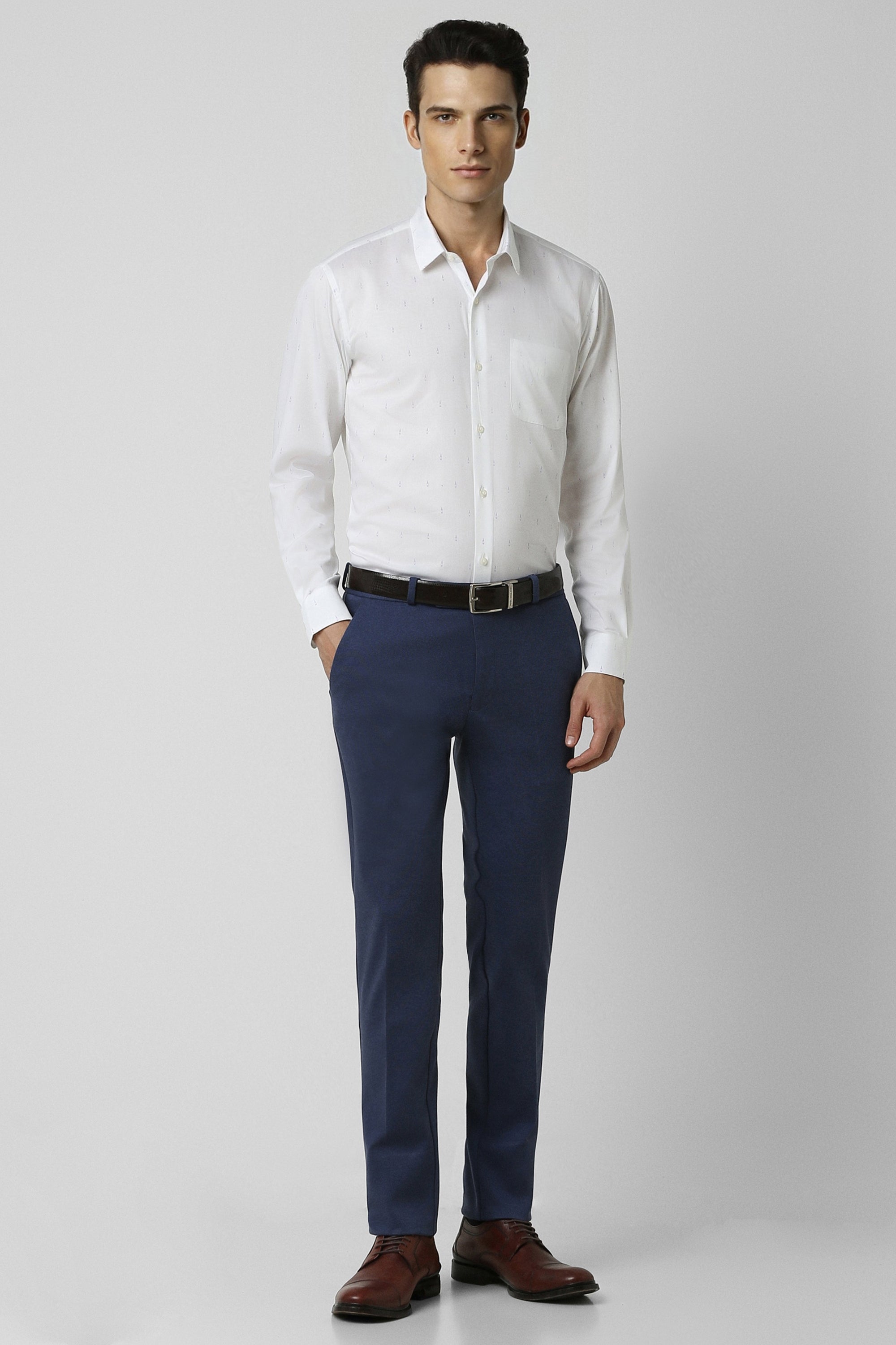 Men's Blue Work Regular Fit Trouser