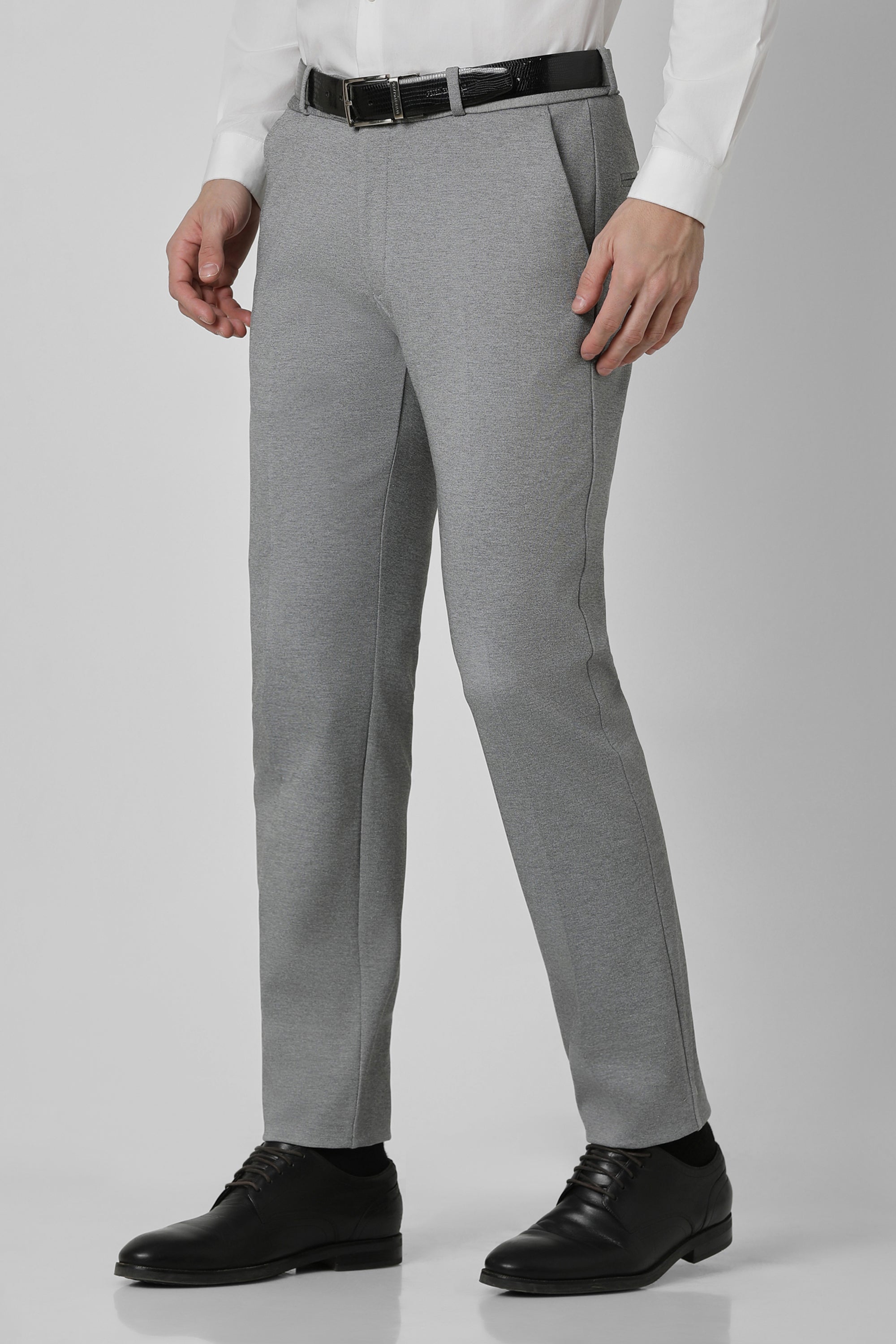 Men's Grey Work Regular Fit Trouser