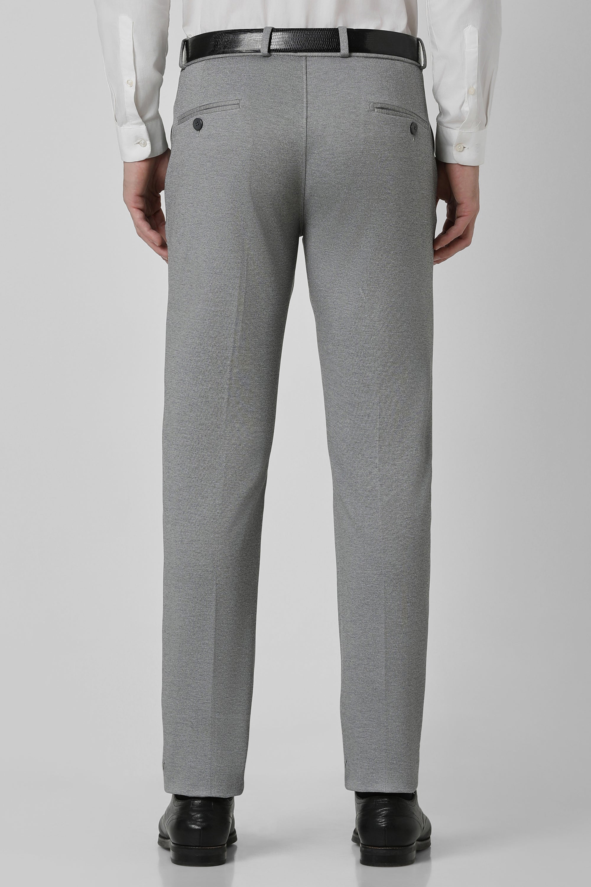 Men's Grey Work Regular Fit Trouser