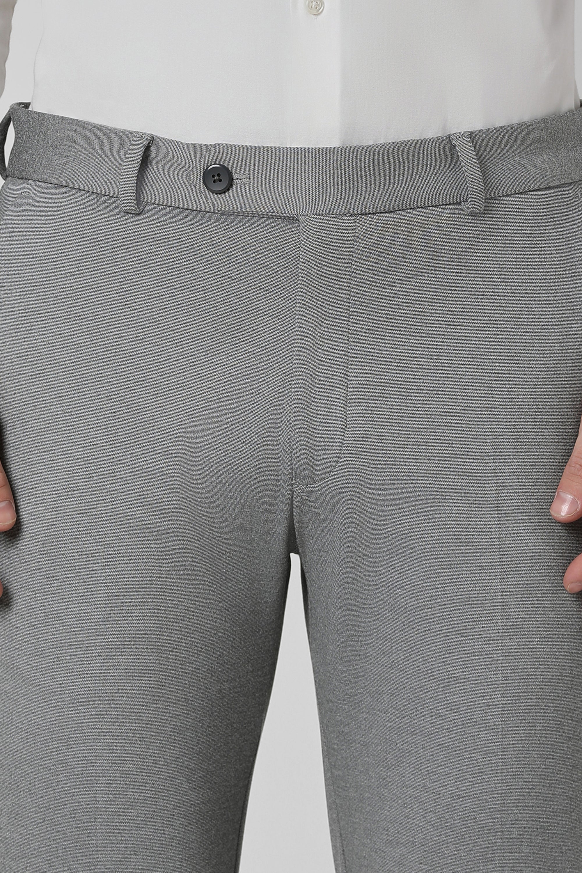 Men's Grey Work Regular Fit Trouser