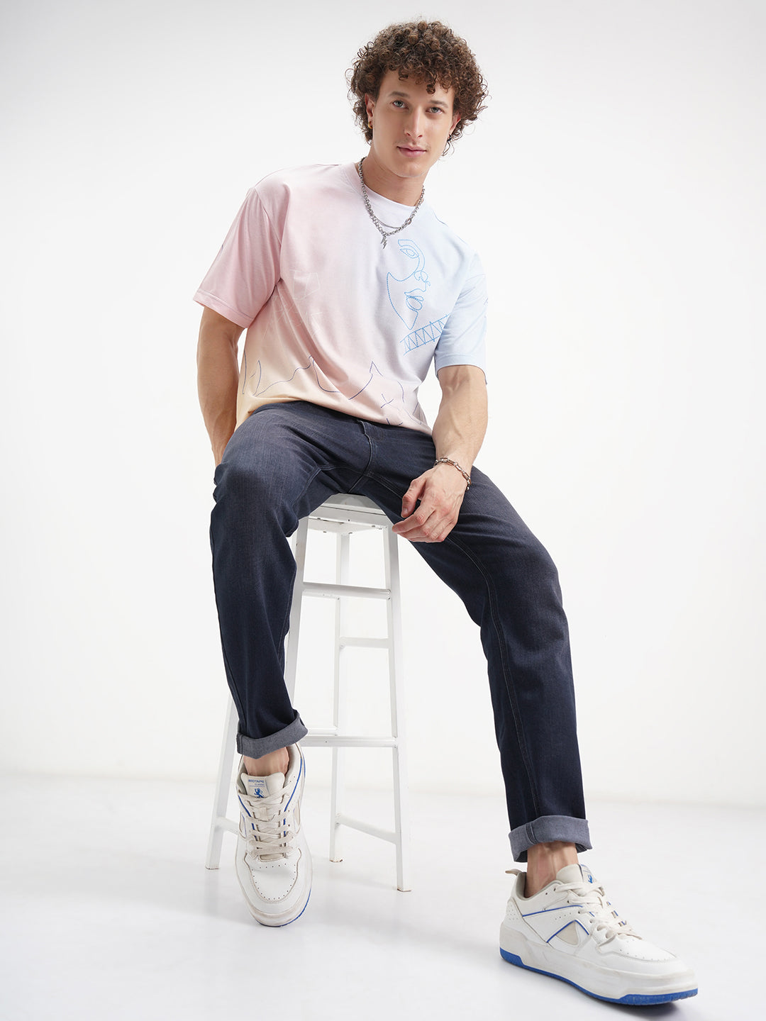 Men's Indigo Slim Fit Mid-Rise Stretchable Jeans