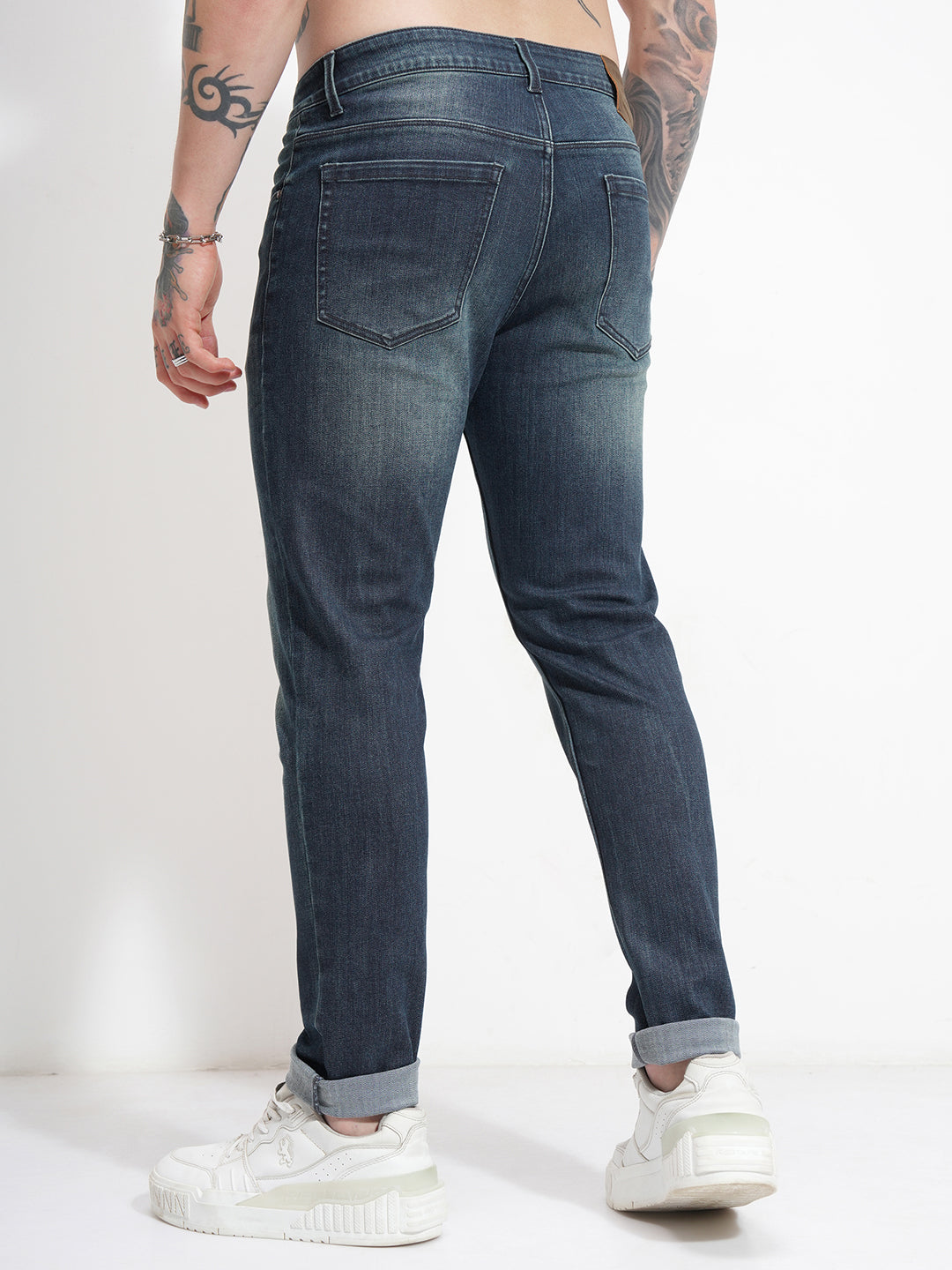 Men's Indigo Slim Fit Mid-Rise Stretchable Jeans