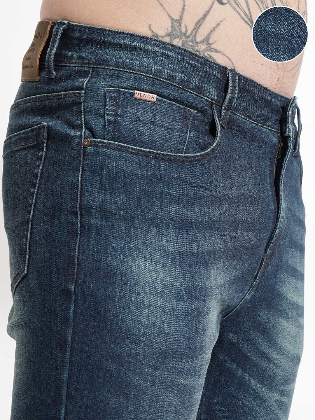 Men's Indigo Slim Fit Mid-Rise Stretchable Jeans