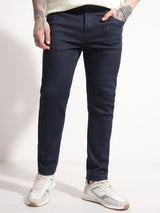 Men's Indigo Slim Fit Mid-Rise Light Fade Stretchable Jeans