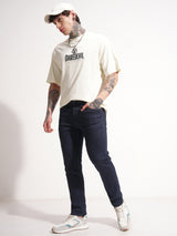 Men's Indigo Slim Fit Mid-Rise Light Fade Stretchable Jeans