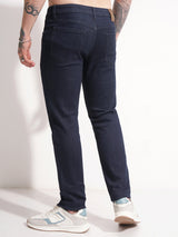 Men's Indigo Slim Fit Mid-Rise Light Fade Stretchable Jeans