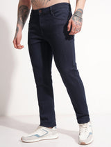 Men's Indigo Slim Fit Mid-Rise Light Fade Stretchable Jeans