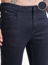 Men's Indigo Slim Fit Mid-Rise Light Fade Stretchable Jeans