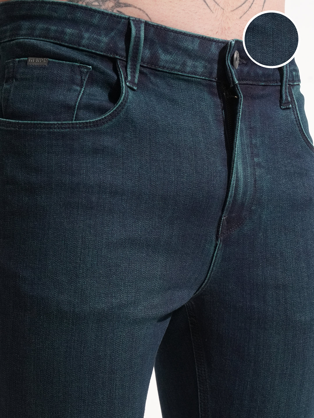 Men's Indigo Slim Fit Mid-Rise Stretchable Jeans