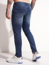 Men's Blue Slim Fit Mid-Rise Light Fade Stretchable Jeans