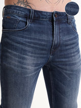 Men's Blue Slim Fit Mid-Rise Light Fade Stretchable Jeans