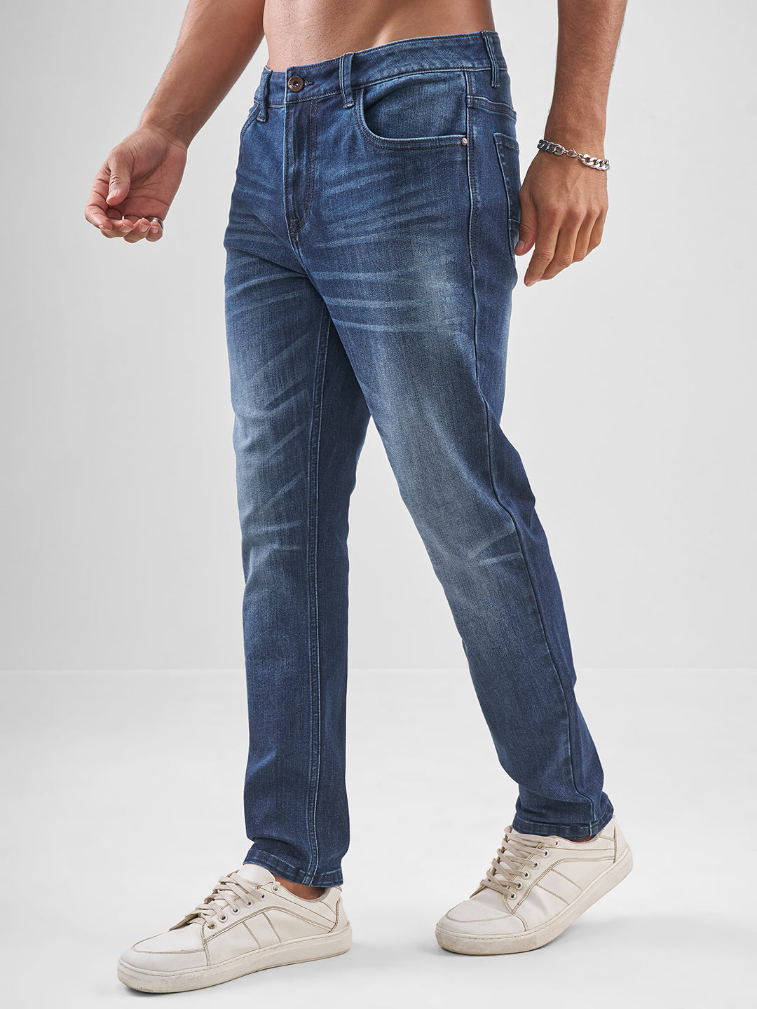 Men's Blue Basic 5 Pocket Jeans