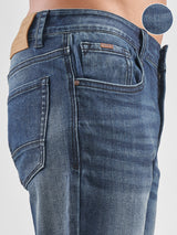 Men's Dark Blue Basic 5 Pocket Styling Jeans