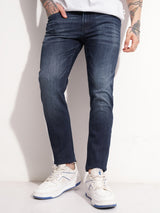 Men's Blue Slim Fit Mid-Rise Light Fade Stretchable Jeans