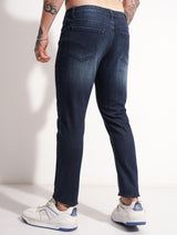 Men's Blue Slim Fit Mid-Rise Light Fade Stretchable Jeans