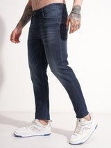 Men's Blue Slim Fit Mid-Rise Light Fade Stretchable Jeans