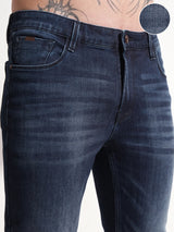 Men's Blue Slim Fit Mid-Rise Light Fade Stretchable Jeans