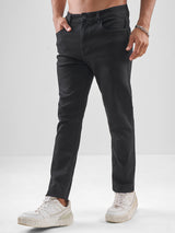 Men's Black Basic Solid 5 Pocket Jeans