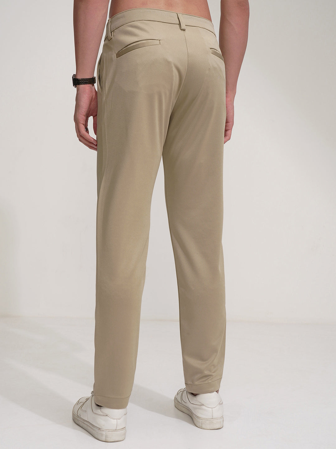 Men's Beige Mid-Rise Slim Fit Chinos