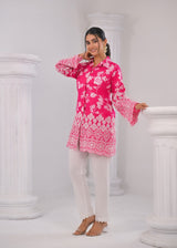 Women's Pink Work Regular Fit Solid Full Sleeves Co-Ord Sets