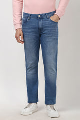 Men's Navy Outdoor Tapered Fit Solid Jeans
