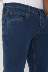 Men's Navy Outdoor Skinny Fit Solid Jeans