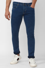 Men's Navy Outdoor Skinny Fit Solid Jeans