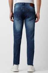 Men's Navy Outdoor Skinny Fit Solid Jeans