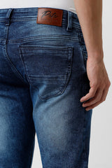 Men's Navy Outdoor Skinny Fit Solid Jeans