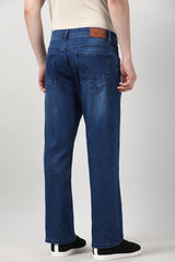 Men's Navy Outdoor Bootcut Fit Solid Jeans
