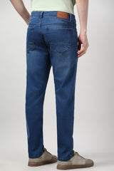 Men's Navy Outdoor Tapered Fit Solid Jeans