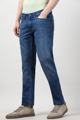 Men's Navy Outdoor Tapered Fit Solid Jeans