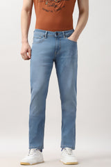 Men's Navy Outdoor Tapered Fit Solid Jeans