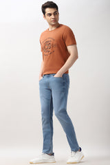 Men's Navy Outdoor Tapered Fit Solid Jeans
