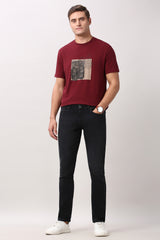 Men's Black Outdoor Tapered Fit Solid Jeans