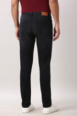 Men's Black Outdoor Tapered Fit Solid Jeans