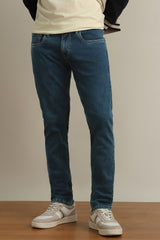 Men's Navy Outdoor Skinny Fit Solid Jeans