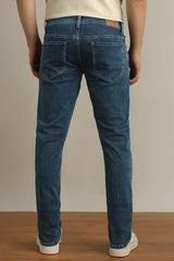 Men's Navy Outdoor Skinny Fit Solid Jeans
