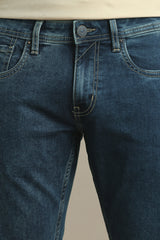 Men's Navy Outdoor Skinny Fit Solid Jeans