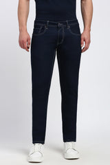 Men's Navy Outdoor Skinny Fit Solid Jeans